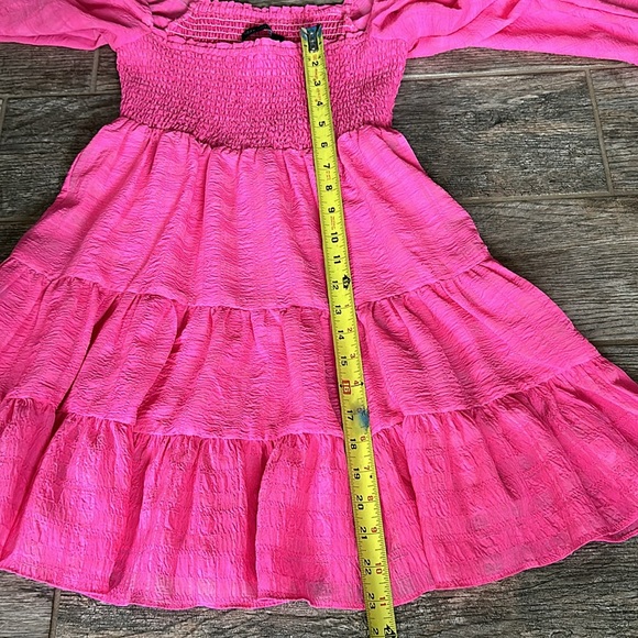 Urban Outfitters Pink Smock Long Sleeve Mini Dress - Picture 5 of 8